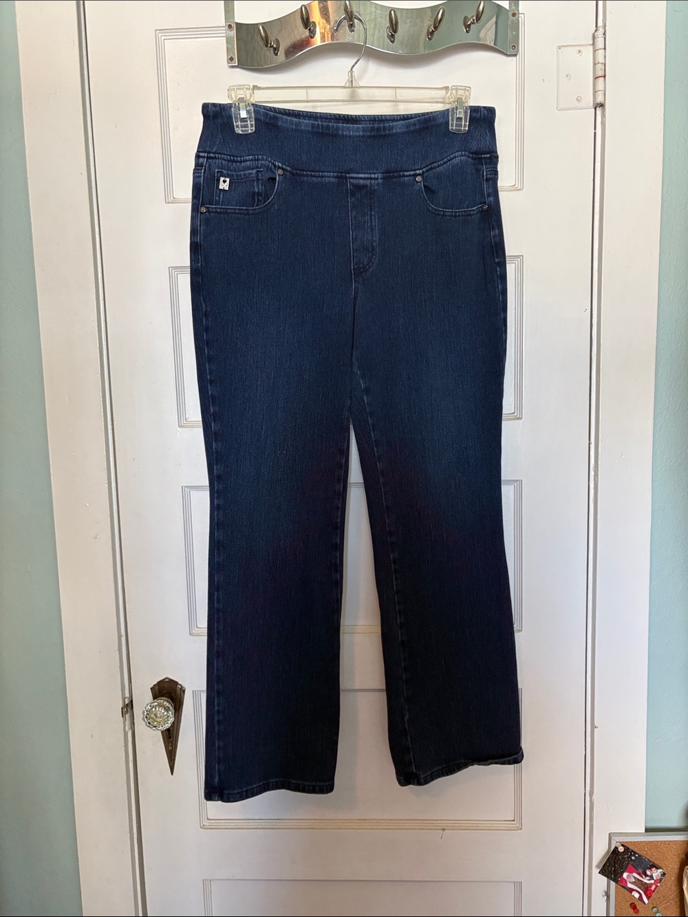 Belle by Kim Gravel Comfort Stretch Dark Blue Women's Jeans Size 16